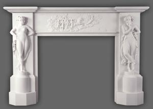 Quality New Design Natural Stone Yellow Fireplace Mantel wholesale