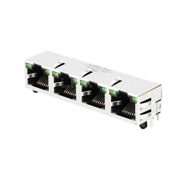 Amphenol RJHSE-5385-04 Compatible LINK-PP LPJE401AWNL Tab Up Green/Green LED 1X4