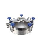 304 316 Tank Manway Water Manhole Cover With Sight Glass 300mm-600mm