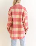 Winter Plaid Jacket Women Overshirt Long Checkered Jacket Woman Female Long