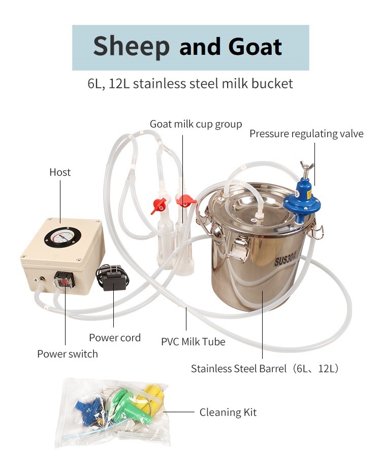 HL-MM-C 6L Battery Operated Sheep and Cow Automatic Milking Machine for Farm