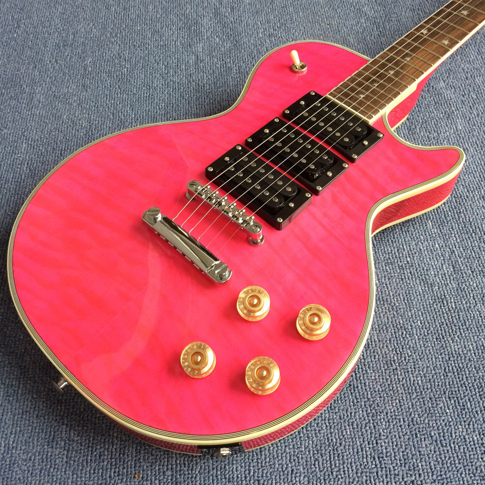 Custom LP electric guitar ,Rosewood Fingerboard & 3 pickup,Pink