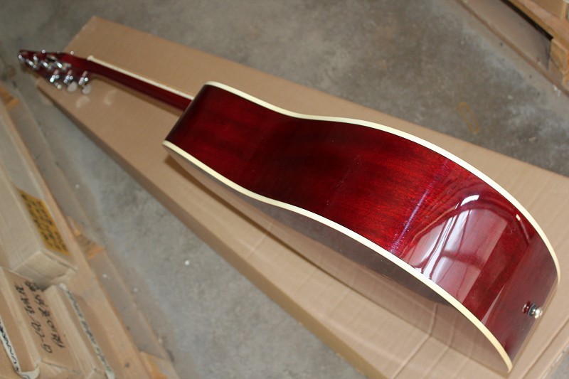Factory custom 41'' Hummingbird 20 frets rounded corner cherry sunburst folk acoustic guitar
