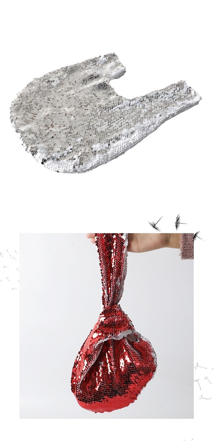 DIY LOGO Sublimation Shiny Sequin Wrist Bag Walking Makeup Bag