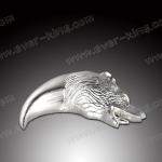 Silver Golden Collections Bear Head Zinc Alloy Medal Label