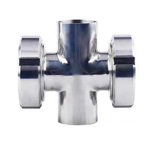 Quality SS304/SS316L Stainless Steel 4 Way Cross Union Sight Glass for Hygienic Butt Welding wholesale