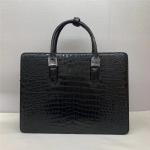 Authentic Crocodile Belly Skin Businessmen Briefcase Large Coded Working Purse