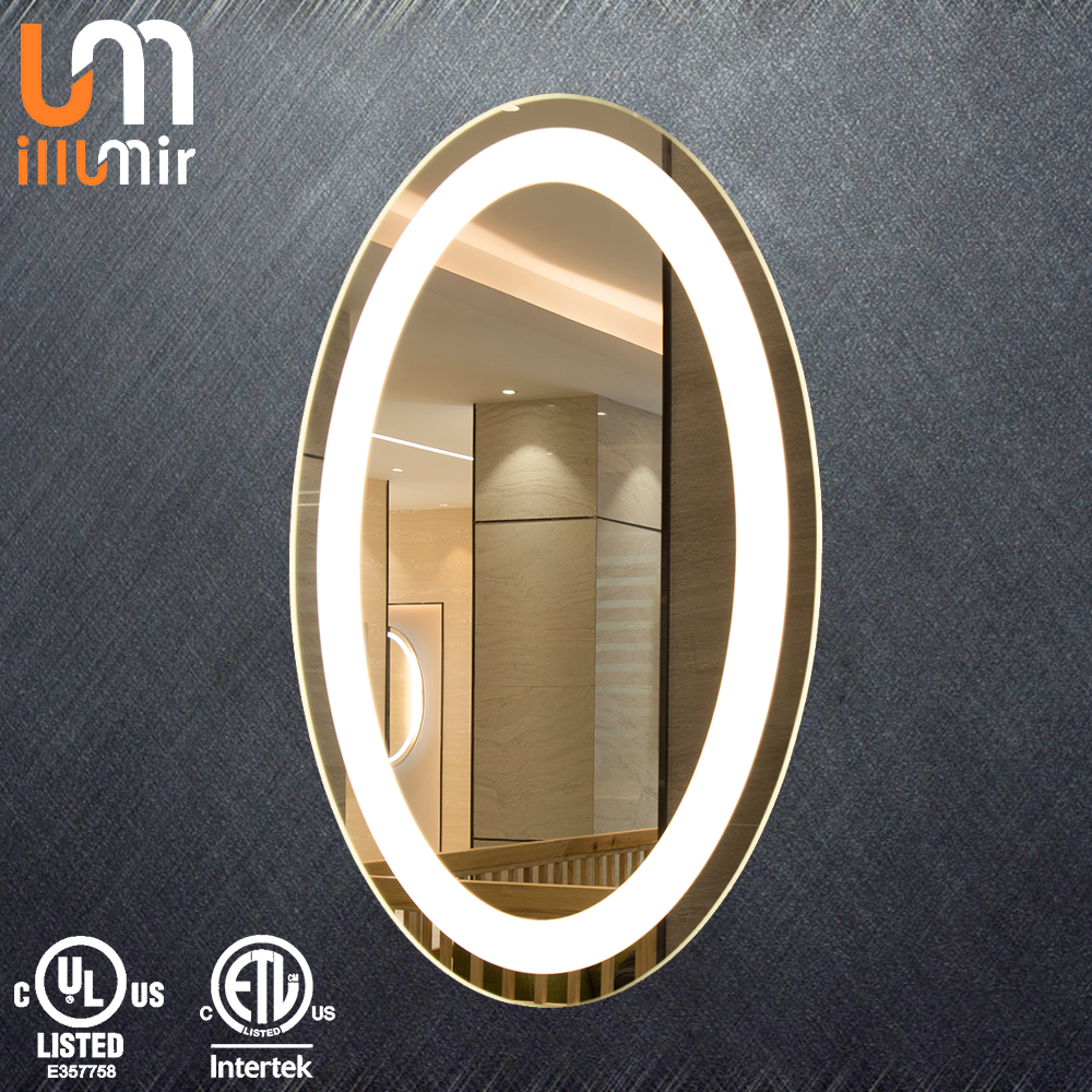 50/60Hz Grounded UL ETL CE Certified Frameless Oval Round Backlit LED Bathroom Mirror