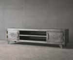 2 Door Industrial Iron Metal Distressed Cabinet TV Stand Industrial Furniture