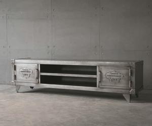 Quality 2 Door Industrial Iron Metal Distressed Cabinet TV Stand Industrial Furniture wholesale