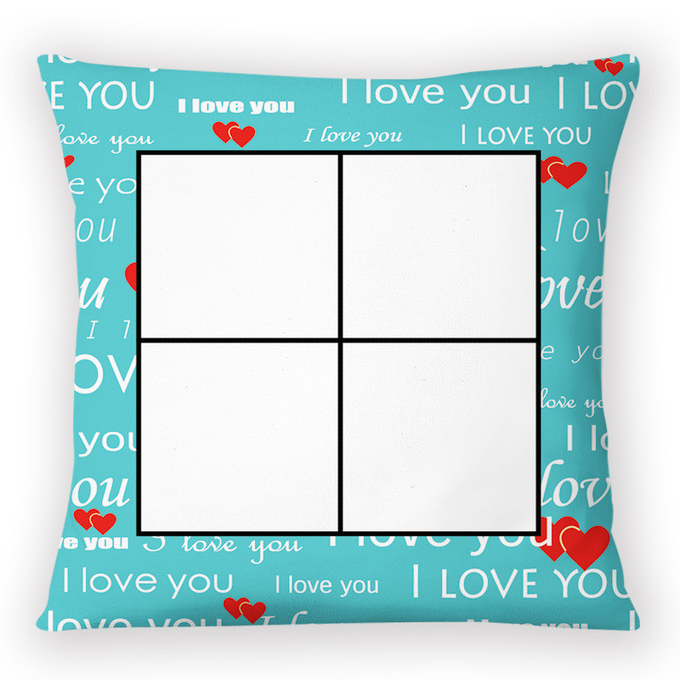 4 Squares Short Plush Sublimation Pillow Case Cover For Photos Printing
