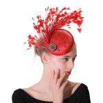 Christoration Party Decoration Sinamay Fascinator adorned with Dyed Chicken