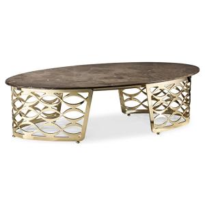 China Golden Customized Coffee Table Forged 50cm Round Marble Top Coffee Table on sale
