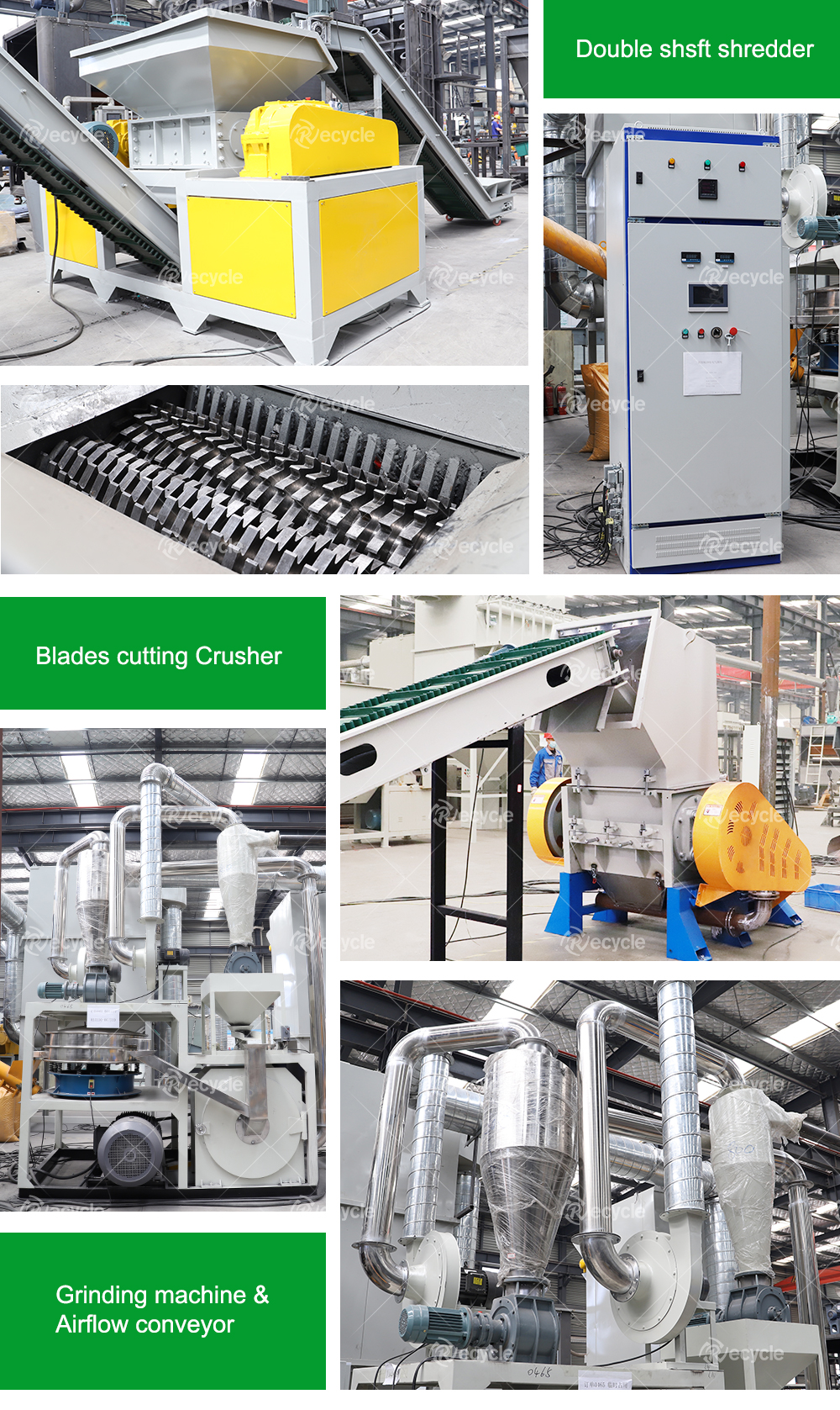 Automnatic Solar Panel Recycling Production Line 1500KG/H 1 Year Warranty