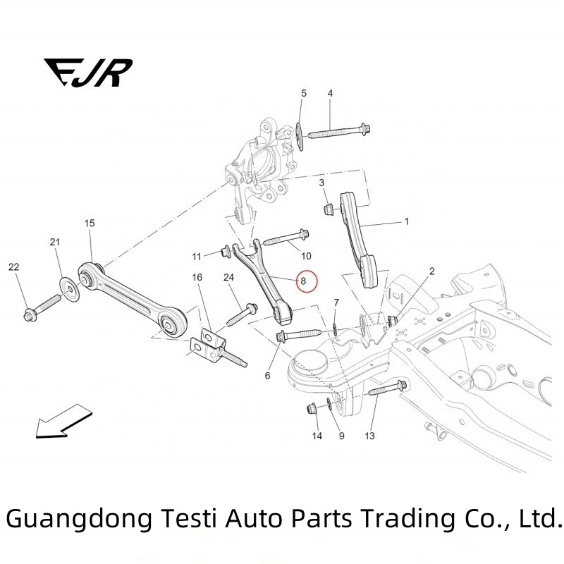 670002808 Automotive Rear Suspension Control Arm for Ghibli Levante Quattroporte 2017-2018