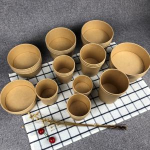 Quality Bio-degradable PE Coating Kraft dispoasble Paper Salad Bowl For Shop wholesale
