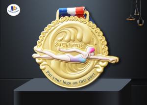 Quality Three Dimensional 70mm 3mm Zinc Alloy Swimming Medals wholesale