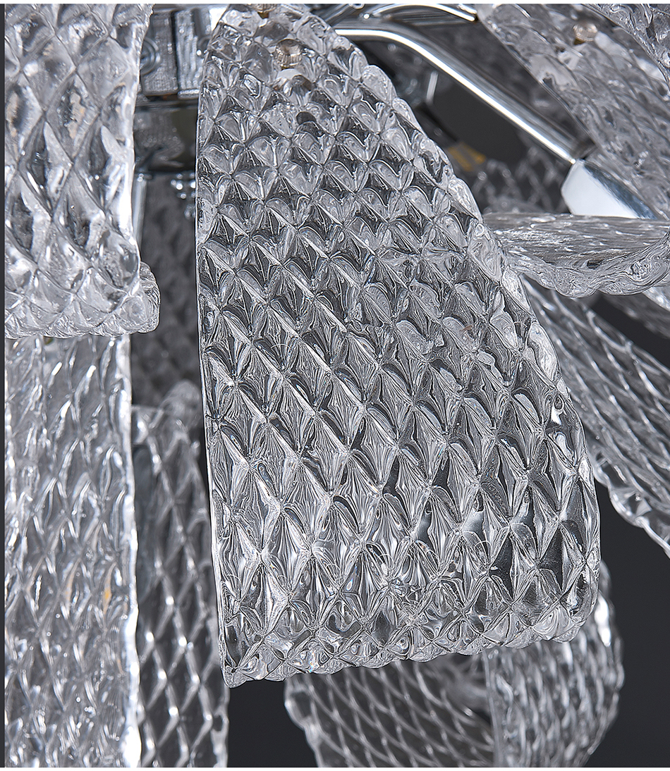 Luxury Glass Chandelier For Living Room Led Modern Home Decor Flower Chandeleir(WH-CY-216)