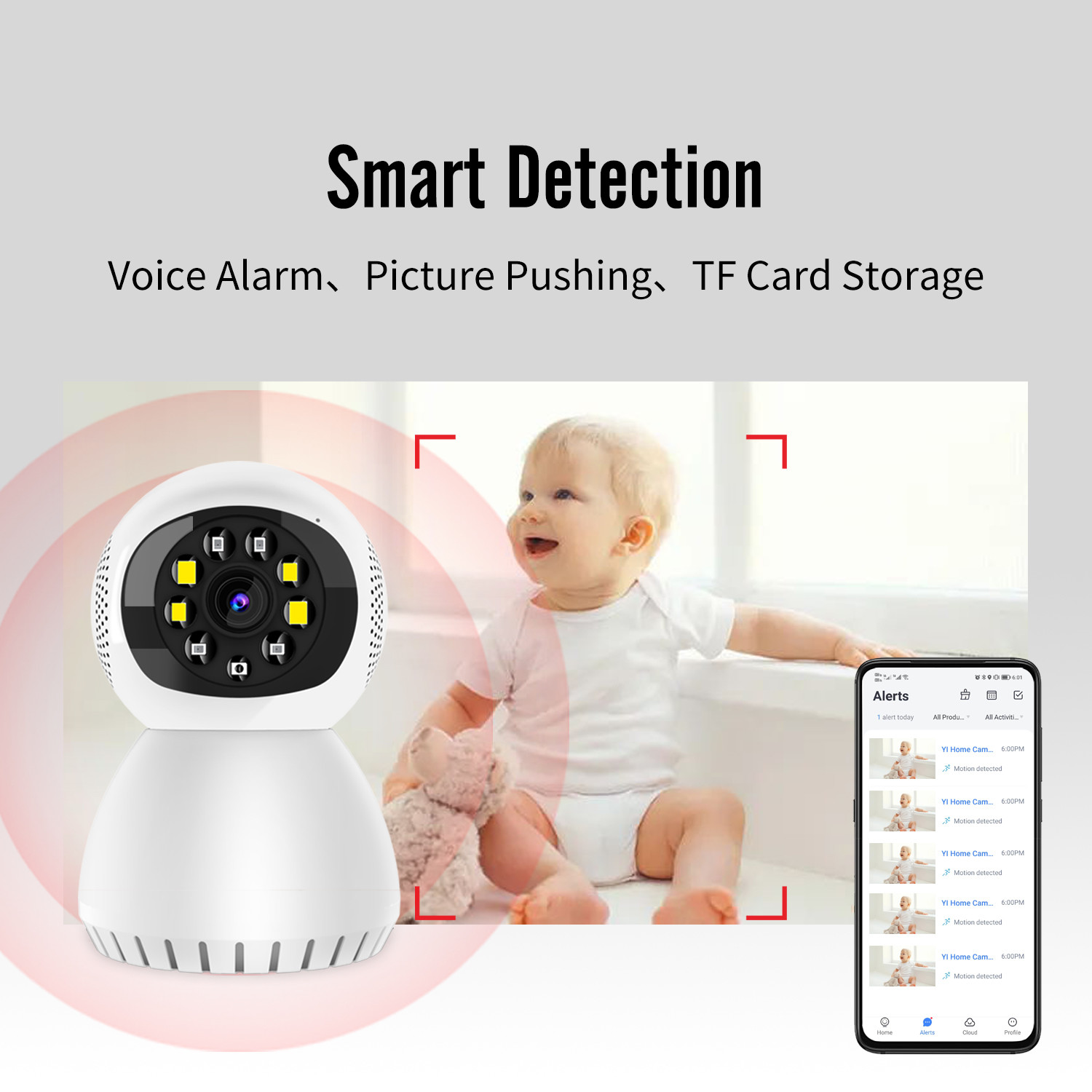 Indoor Tuya Smart Mini Camera Wifi 2.4g/5g Motion Detection Tracking Night Vision