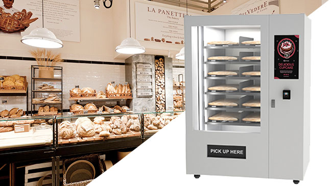Winnsen Automatic Food Vending Machine Cake Baguette Cupcake Bread With Elevator