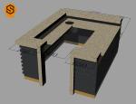 Non Porous Solid Surface Bar Counter Square Reception Desk