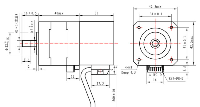 42mm Brake Stepper Motor 1.0A NEMA 17 For Precision Positioning