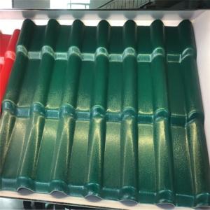 Quality 960mm dark green color luxury ASA glazed roof tile with 2.8mm for residential area wholesale