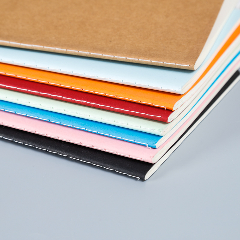 Gift Custom Soft Cover Kraft Paper Notebook A5 B5 B6 Size Sew Binding Brown Note Book