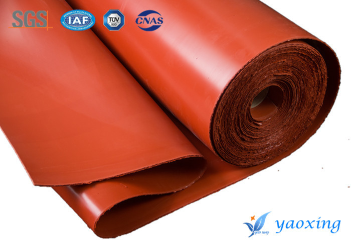 Orange Silicone Rubber Coated Fiberglass Fabric Used In Fireproof Flexible Joint