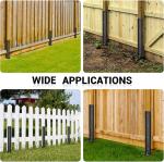 Fence Post Anchor Kit, Heavy Duty Steel Fence Post Repair Stakes, Fence Post