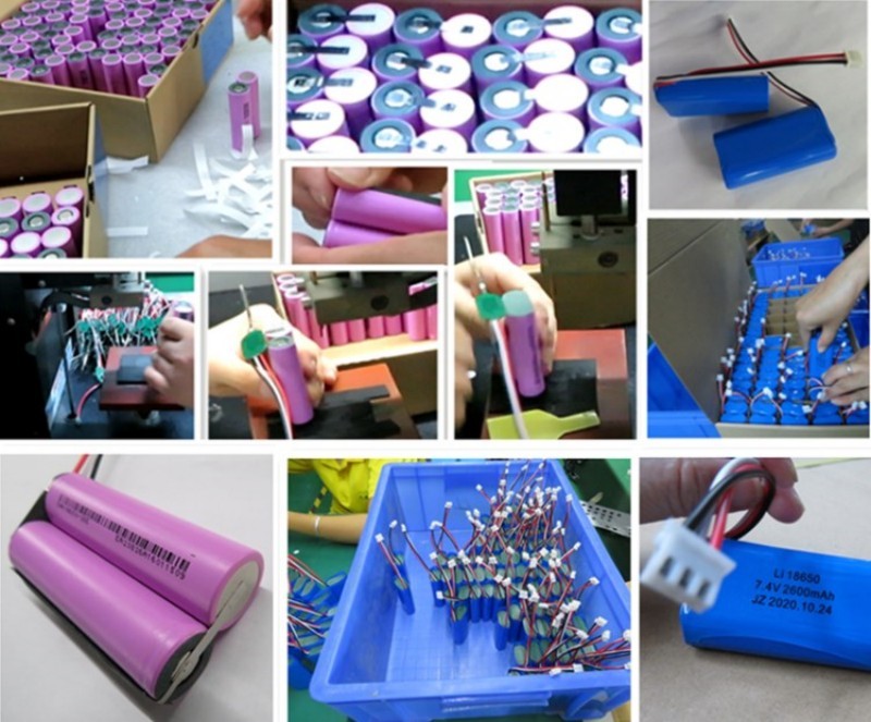 7.4V 2600mAh 18650 Cell Battery Pack With 3 Leads And 3-Pin Contact For Pos Machine