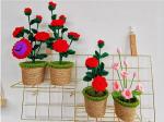 New Creative Luxury Handmade Crochet Knitting Plants Flowers Handicraft Home