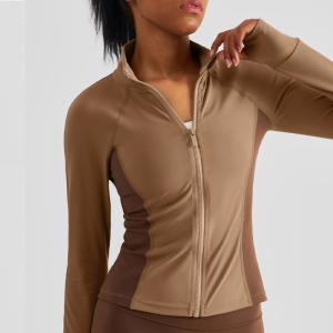 Quality Nylon Women's Horse Riding Tops Color Blocked Non Slip Zip Top Coat wholesale