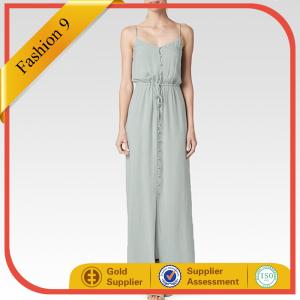Quality Women Floor Length strip summer maxi dress wholesale