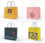 Custom Order Donut Sandwich Kraft Paper Bags With Twisted Handles for Food
