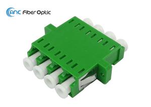 Quality 4 Port LC Quad Fiber Optic Adapter 0.1dB Ceramic Sleeve SUS304 Metal Clip With Flange wholesale