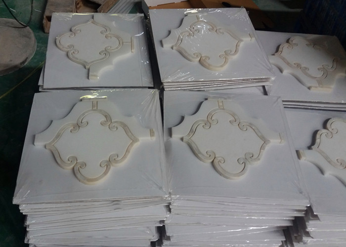 Pure White Marble Natural Stone Mosaic Tile Shell Polished Finish 10 MM Thickness