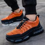 Flyknit Kevlar Air-cushioned Sole Safety Shoes For Industrial Workers In Orange