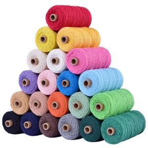 Quality Green 3 Strand Twisted Nylon Rope 3mm Macrame Braided Cotton Rope wholesale