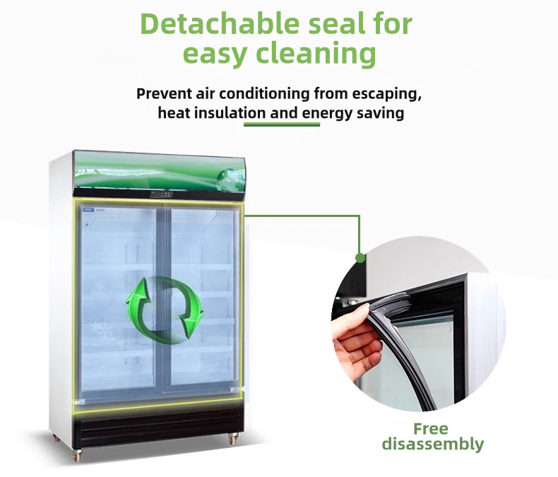 Vertical Glass Door Beverage Cooler Refrigerator Showcase with Digital Thermostat