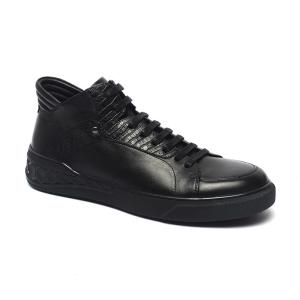 Quality Logo Customized OEM Mens Black Leather Casual Boots wholesale