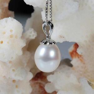 Quality Women 18K White Gold Natural Freshwater Pearl Pendant Necklace (GDN011) wholesale