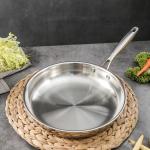 New Arrival 304 Stainless Steel Fry Pan Nonstick Cooking Pot Fried Steak Skillet