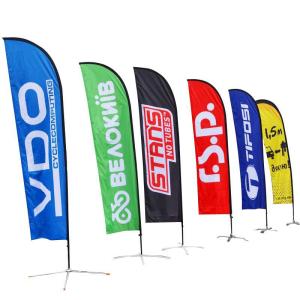 Quality CMYK Color Custom Advertising Banners Waterproof Aluminium Flagpole wholesale