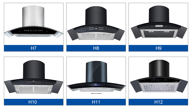 Electric Arc Glass Chimney Hood Stainless Steel Housing App Controlled Kitchen Range Hood