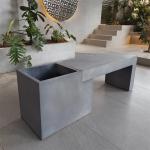 Rectangular GRC Concrete Patio Table Garden Furniture Outdoor Concrete Benches