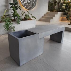 Quality Rectangular GRC Concrete Patio Table Garden Furniture Outdoor Concrete Benches wholesale