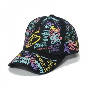 Quality Geometric Letters Graffiti Print Baseball Cap Hip Hop Trend Cap For Men And Women wholesale