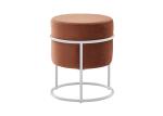 Living Room 0.072CBM 4.5kg Velvet Foot Stool With Metal Legs
