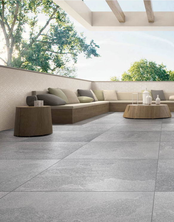 Indoor Cement Look Floor Tile 600*600MM Grey Color Acid Resistant